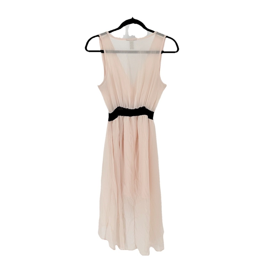 Fairy Y2K Pink Sheer Dress Small‎ Layered Sleeveless Deep V Balletcore Whimsy